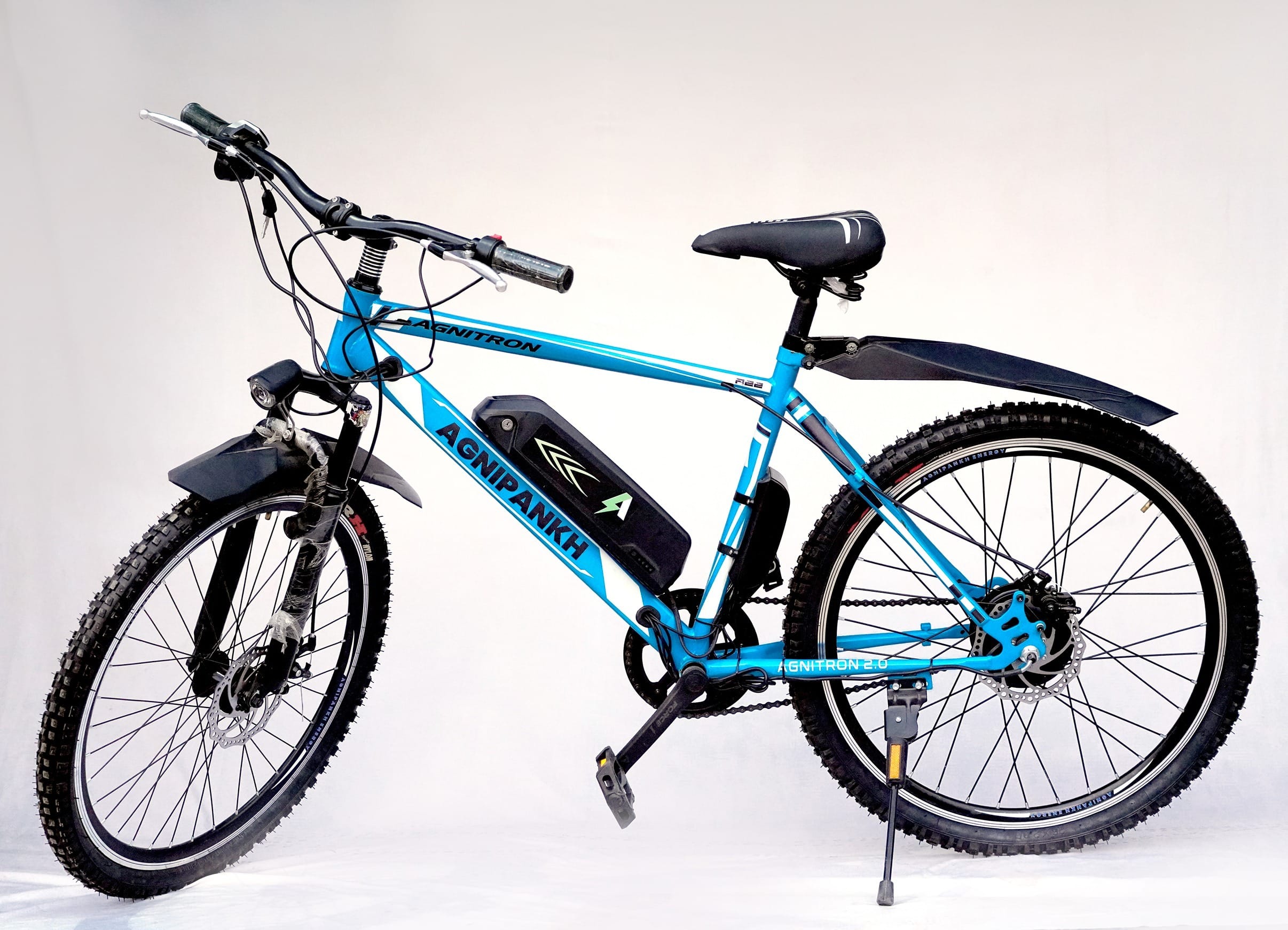 Agnipankh Single Speed Single Gear Spring Suspension and Disc Brake Electric Bicycles Blue