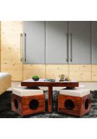 Aaram By Zebrs Furniture Sheesham Wood Square Table