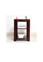 Aaram By Zebrs Modern Furniture Sheesham Indian Rosewood Bedside Table with 2 Shelf Storage for Bedroom