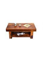 Aaram By Zebrs Modern Furniture Sheesham Wooden Center Coffee Table with Shelf Storage for Home Living Room (Honey Teak)