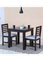 Aaram By Zebrs Modern Furniture Solid Sheesham Indian Rosewood 2 Seater Dining Table Set with 2 Cushion Chairs Furniture