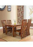 Aaram By Zebrs Modern Furniture Solid Sheesham Indian Rosewood 4 Seater Dining Table Set with 4 Chairs Dinner Table Set