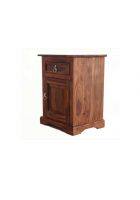 Aaram By Zebrs Modern Furniture Solid Sheesham Indian Rosewood Bedside Table with Drawer and Cabinet Storage for Bedroom