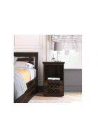 Aaram By Zebrs Modern Furniture Solid Sheesham Rosewood Bedside Table with 2 Drawer and Shelf Storage