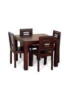 Aaram By Zebrs Modern Furniture Solid Sheesham Wood 4 Seater Dining Table Set with 4 Chairs Dinner Table Set