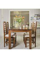 Aaram By Zebrs Modern Furniture Solid Sheesham Wood 4 Seater Dining Table Set with 4 Cushion Chairs Dinner Table Set