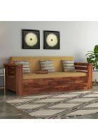 Aaram by Zebrs Solid Sheesham Wood 3 Seater Sofa Cum Bed (Natural Finish)