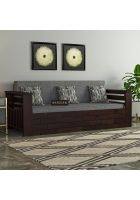 Aaram by Zebrs Solid Sheesham Wood 3 Seater Sofa Cum Bed (Walnut Finish)