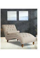 Apka Interior Chaise Lounger in Beige Colour (Finish Color - BEIGE, Rectangular, Slide Shape)