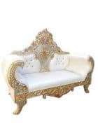 Apka Interior Maharaja Sofa Set with Gold Finish (Finish Color Golden and White)