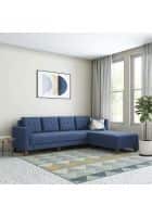Apka Interior 6 Seater Fabric RHS L Shape Sofa Set (Finish Color - BLUE, L Shape)