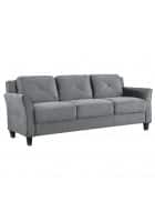 Apka Interior Microfabric Sofa Dark Grey (Finish Color - GREY, Rectangular, Slide Shape)
