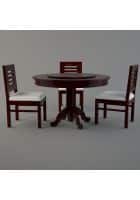 Apka Interior Maple Finish Sheesham Wooden Round Dining Table Set