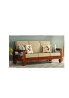 Apka Interior Solid Wooden Sofa Set 3 Seater (Finish Color - BROWN, Rectangular)