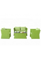 Apka Interior Wicker Outdoor 4 Seater Sofa Set with Centre Table (Finish Color Green)