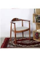 Apka Interior Solid Wood Arm Chair (BROWN)