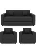 Apka Interior Black 5 Seater Sofa Set (Finish Color - BLACK, Rectangular, Slide Shape)