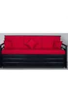 Apka Interior Metallic Sofa cum Bed with Cushions (Finish Color - RED, Rectangular, Slide Shape)