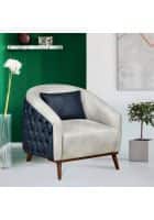 @home by Nilkamal Clovis 1 Seater Fabric Sofa With Add on Cushions (Beige)