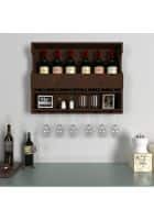 @home by Nilkamal Colden Engineered Wood Wall Mounted Bar Cabinet, Walnut