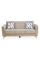 @home by Nilkamal Cooper 3 Seater Fabric Sofa (Beige)