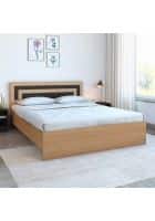 @home by Nilkamal Cyril Engineered Wood Without Storage Queen Bed (Urban Teak)