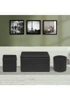 At Home by Nilkamal Eron Ottoman Set of 3 (Black)