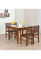@home by Nilkamal Europa Solid Wood 4 Seater Dining Set (Walnut)