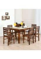 @home by Nilkamal Europa Solid Wood 6 Seater Dining Set (Walnut)