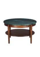 @home by Nilkamal Kyran Marble Top Solid Wood Center Table (Red Walnut)