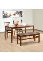 @home by Nilkamal Leaf 1+2+Bench Dining Set (Walnut)