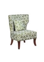 At Home by Nilkamal Leafy Fabric Chair Green and FLSFLEAFYACGRNWHT (White)