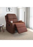 @home by Nilkamal Matt 1 Seater Manual Recliner With Cup Holder (Cocoa)