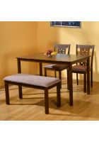 @home by Nilkamal Sutlej 1+ 2+ Bench Dining Set (Antique Cherry)