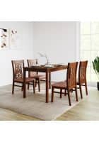 @home by Nilkamal Sutlej 4 Seater Dining Set (Antique Cherry)