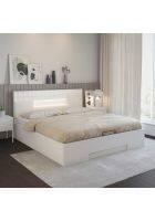At Home By Nilkamal Theia High Gloss King Bed with Storage (White)