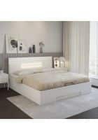 @home by Nilkamal Theia High Gloss Queen Bed with Storage (White)