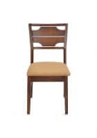 @home by Nilkamal Olenna 1 Seater Dining Chair Solid Wood - Rubber Wood in Walnut Color