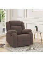 Duroflex Avalon Fabric Single Seater Recliner in Saddle Brown Color