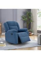 Duroflex Avalon Rocking and Revolving Single Seater Fabric Recliner in Twilight Blue