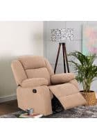 Duroflex Avalon Rocking and Revolving Single Seater Fabric Recliner in Plaster Brown