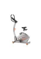 PowerMax Fitness BU-750 Exercise Upright Bike with Hand Pulse, Adjustable Resistance, 9KG Flywheel for Cardio Training Workout at Home, Silver shine colour