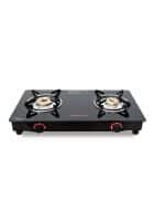 Butterfly Duo Glasstop 2 Burner Manual Gas Stove (Black)