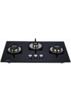 Elica 3 Burners Gas Stove Glass Black (WP ELITE PRO BRASS HYBRID 753MT)