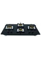 Elica 4 Burners Gas Stove Brass Black (FLEXI FB HCT 470 DX)