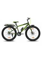 GANG COLLIDE Non-Suspension Dual Disc Brake with IBC Single Speed 24T Mountain Cycle (Military Green)