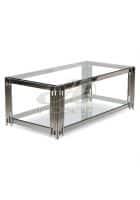 Furniture Adda Metal & Glass Icon Metal Coffee Table (Black)