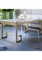 Furniture Adda Metal & Marble Attra Marble Top Coffee Table (Gold)