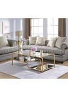 Furniture Adda Steel & Glass Spro Coffee Table (Gold)