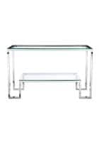 Furniture Adda Steel Clexy Glass Console Table (Silver)